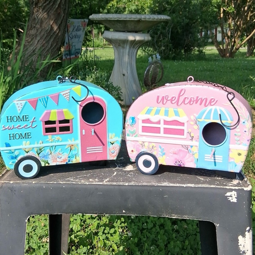 Colorful Camper Birdhouses
